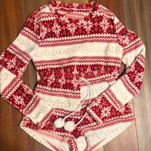 SHEIN Red and White Patterned Pajama Set